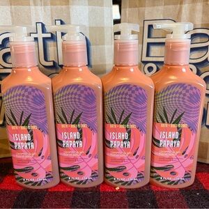 Bath & Body Works Cleansing Gel Hand Soap Lot Set of 4 ISLAND PAPAYA 8 Fl Oz ea.